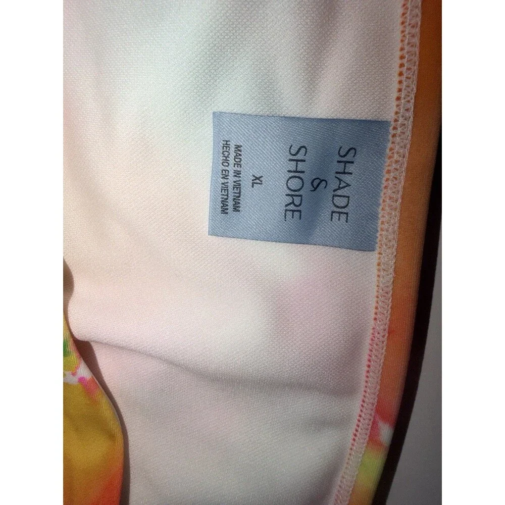 Shade & Shore Mid Rise Bikini Bottoms womens XL Bright Water Colored Floral New
